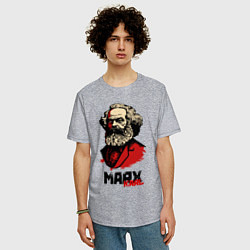 Футболка оверсайз мужская Karl Marx - 3 цвета, цвет: меланж — фото 2