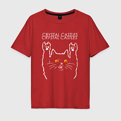 Футболка оверсайз мужская Crystal Castles rock cat, цвет: красный