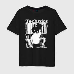 Футболка оверсайз мужская Tichnics music, цвет: черный