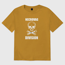 Футболка оверсайз мужская Necrovag white division, цвет: горчичный