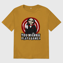 Футболка оверсайз мужская You wanna play a game, цвет: горчичный