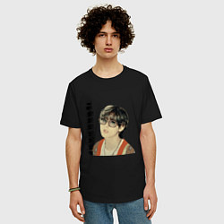 Футболка оверсайз мужская Тэхен и Чонгук, цвет: черный — фото 2