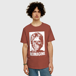 Футболка оверсайз мужская Переосмысление, цвет: кирпичный — фото 2