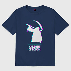 Футболка оверсайз мужская Children of Bodom glitch rock, цвет: тёмно-синий