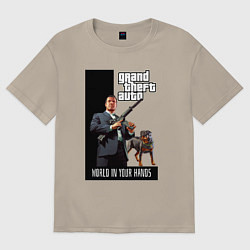 Футболка оверсайз мужская GTA Майкл де Санта, цвет: миндальный