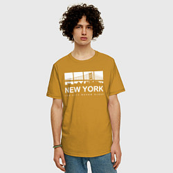 Футболка оверсайз мужская Нью-Йорк Сити, цвет: горчичный — фото 2