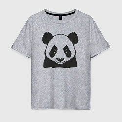 Футболка оверсайз мужская Панда китайский медведь, цвет: меланж