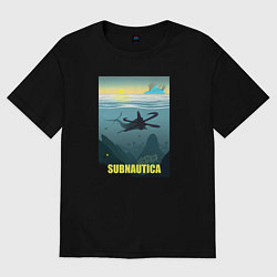 Футболка оверсайз мужская Subnautica инопланетный океан, цвет: черный