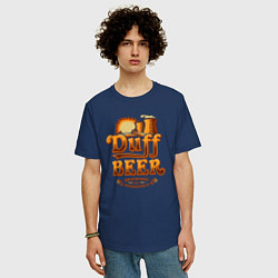 Футболка оверсайз мужская Duff beer brewing, цвет: тёмно-синий — фото 2