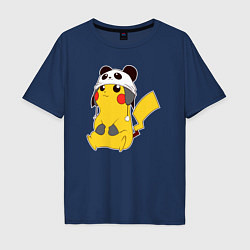 Футболка оверсайз мужская Pika panda, цвет: тёмно-синий