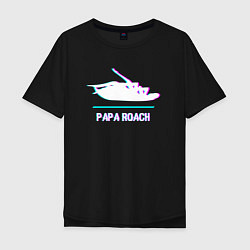Футболка оверсайз мужская Papa Roach glitch rock, цвет: черный