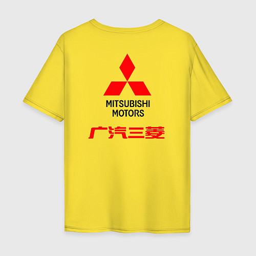 Мужская футболка оверсайз Mitsubishi motors sign / Желтый – фото 2