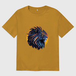 Футболка оверсайз мужская Африканский лев, цвет: горчичный