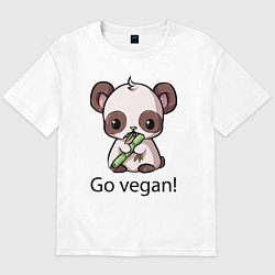 Футболка оверсайз мужская Go vegan - motto, цвет: белый