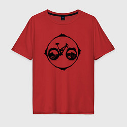 Футболка оверсайз мужская Горный велоспорт, цвет: красный