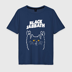 Футболка оверсайз мужская Black Sabbath rock cat, цвет: тёмно-синий