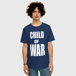 Футболка оверсайз мужская Child of war, цвет: тёмно-синий — фото 2