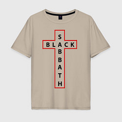 Футболка оверсайз мужская Black Sabbath, цвет: миндальный
