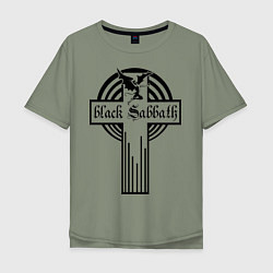 Футболка оверсайз мужская Black Sabbath Cross, цвет: авокадо