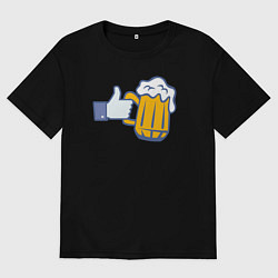 Футболка оверсайз мужская Like beer, цвет: черный