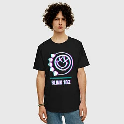 Футболка оверсайз мужская Blink 182 glitch rock, цвет: черный — фото 2
