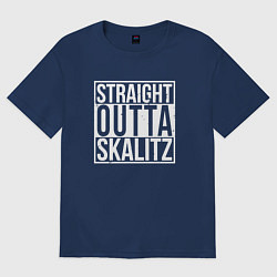 Футболка оверсайз мужская Straight outta Skalitz, цвет: тёмно-синий