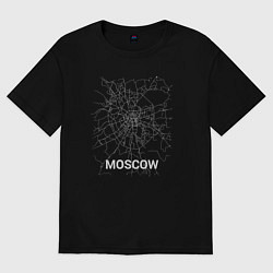 Футболка оверсайз мужская Moscow map, цвет: черный