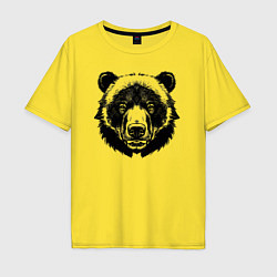 Футболка оверсайз мужская Чернильный медведь, цвет: желтый