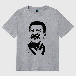 Футболка оверсайз мужская Сталин чб, цвет: меланж