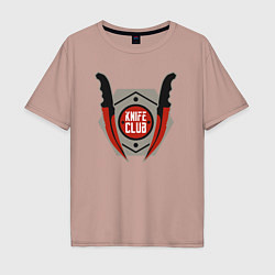 Футболка оверсайз мужская Knife club, цвет: пыльно-розовый