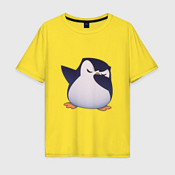 Футболка оверсайз мужская Пингвин в танце, цвет: желтый
