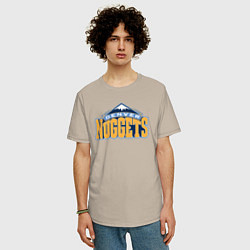 Футболка оверсайз мужская Denver Nuggets, цвет: миндальный — фото 2