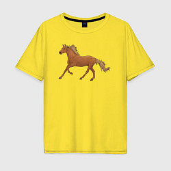 Футболка оверсайз мужская Конь бежит, цвет: желтый