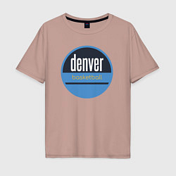 Футболка оверсайз мужская Denver Nuggets basketball, цвет: пыльно-розовый