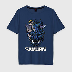 Футболка оверсайз мужская Samurai gang, цвет: тёмно-синий