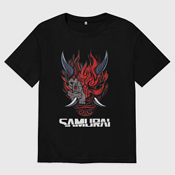 Футболка оверсайз мужская Samurai logo, цвет: черный