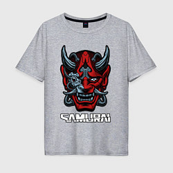 Футболка оверсайз мужская Samurai mask, цвет: меланж