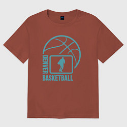 Футболка оверсайз мужская Denver basket, цвет: кирпичный