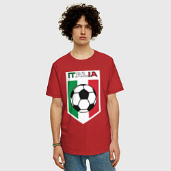 Футболка оверсайз мужская Футбол Италии, цвет: красный — фото 2