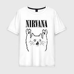 Мужская футболка оверсайз Nirvana - rock cat