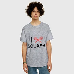 Футболка оверсайз мужская I Love Squash, цвет: меланж — фото 2