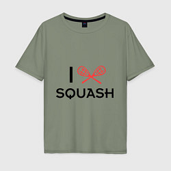 Футболка оверсайз мужская I Love Squash, цвет: авокадо