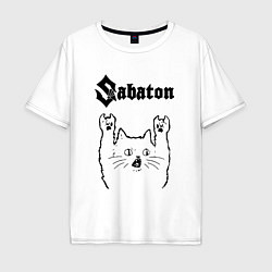 Мужская футболка оверсайз Sabaton - rock cat