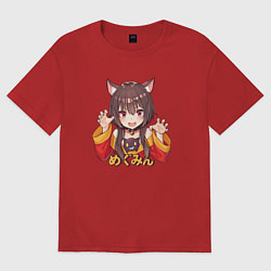 Футболка оверсайз мужская Megu nyan, цвет: красный