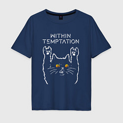 Мужская футболка оверсайз Within Temptation rock cat