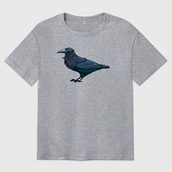 Футболка оверсайз мужская Ворон ожидает, цвет: меланж