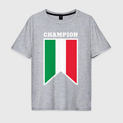 Футболка оверсайз мужская Италия чемпион, цвет: меланж