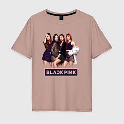 Футболка оверсайз мужская Rose Blackpink kpop, цвет: пыльно-розовый