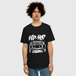 Футболка оверсайз мужская Hip hop oldschool, цвет: черный — фото 2