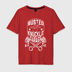 Футболка оверсайз мужская Busted knuckle, цвет: красный